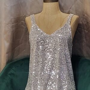 Silver Sequin Women's Top